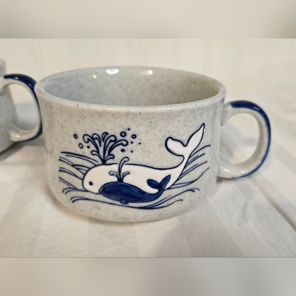 Stoneware Whale Mug Set - Set Of 2 - Picture 3 of 7